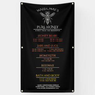 Banderoles Menu de miel Apiary personnalisé