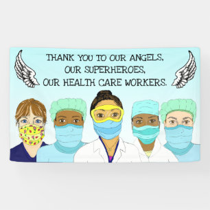 Banderoles Merci à nos travailleurs de la santé