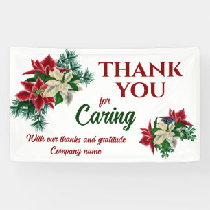 Banderoles Merci pour le soin Floral Poinsettia