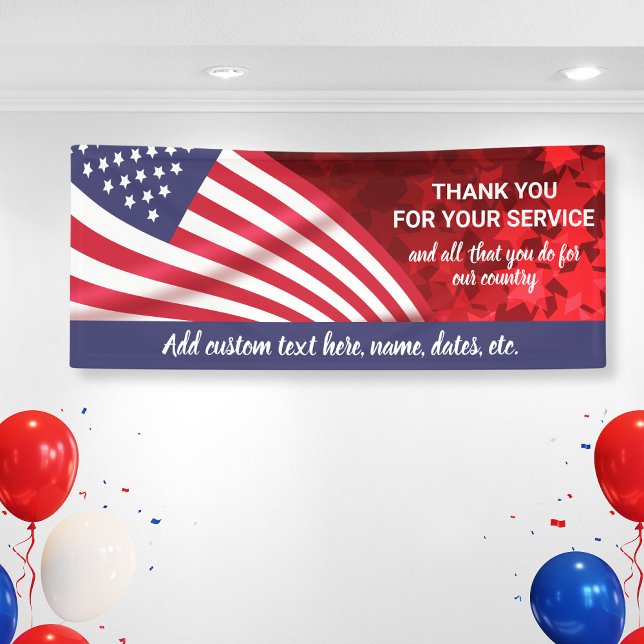 Banderoles Merci Pour Service, Drapeau Patriotique USA Person (Créateur téléchargé)