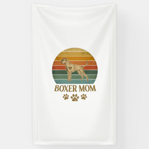 Banderoles Mère Boxer Chien Rétro Coucher de Soleil Empreinte