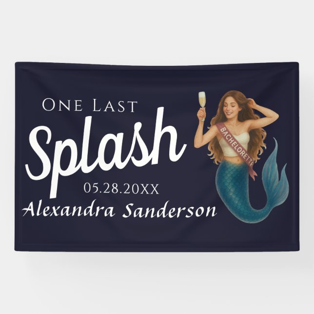 Banderoles Mermaid Bachelorette personnalisé avec nom (Horizontal)
