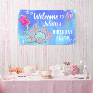 Banderoles Mermaid Et Pearl Clam Anniversaire
