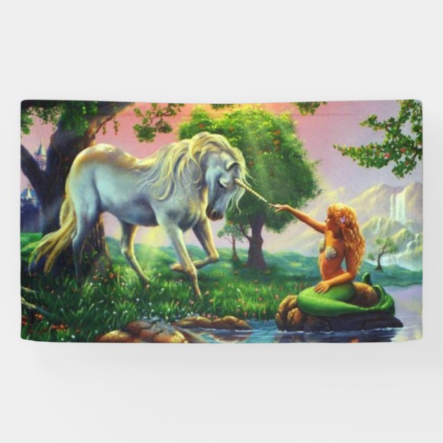 Banderoles mermaid et unicorne (Horizontal)