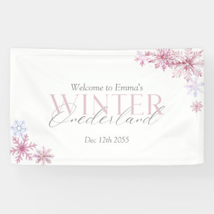 Banderoles Merveilleux Flocon de Neige Rose pour un Premier A