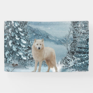 Banderoles Merveilleux loup blanc