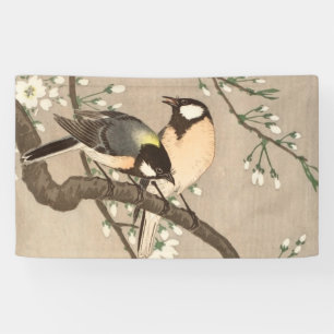 Banderoles Mésange japonaise asiatique Ohara Koson Oiseau Cha