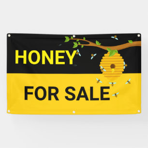 Banderoles Miel à vendre Rucher Abeilles en vol Ruche