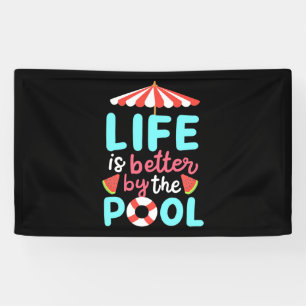 Banderoles Mieux Vivre Au Bord De La Piscine