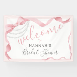 Banderoles Mignardise Rose et Perles Mariage Moderne Shower