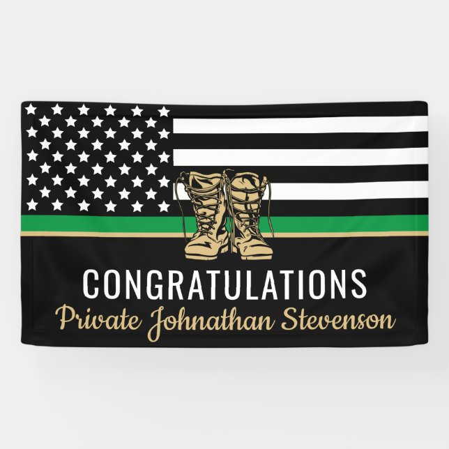 Banderoles Military Boot Camp Army Graduation Party (Horizontal)