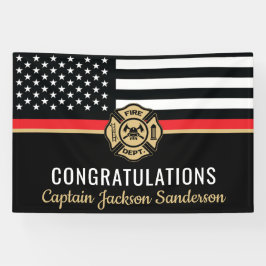 Banderoles Mince Red Line Flag Félicitations Pompiers Retrait