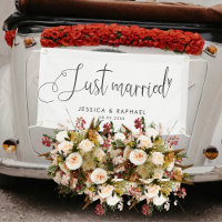 Minimal moderne Marié juste M. et Mme Mariage Car