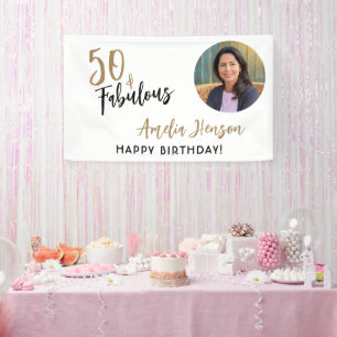 Banderoles Minimaliste 50 ans et Fabuleux Photo 50e Anniversa