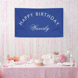 Banderoles Minimaliste Joyeux Anniversaire Bleu Royal