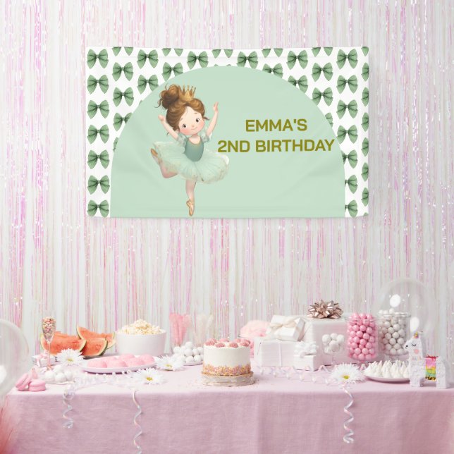 Banderoles Mint Green Little Princess Ball Banner (Fête)