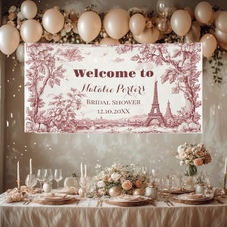 Banderoles Miss to Mrs Bridal Shower Paris French Country 