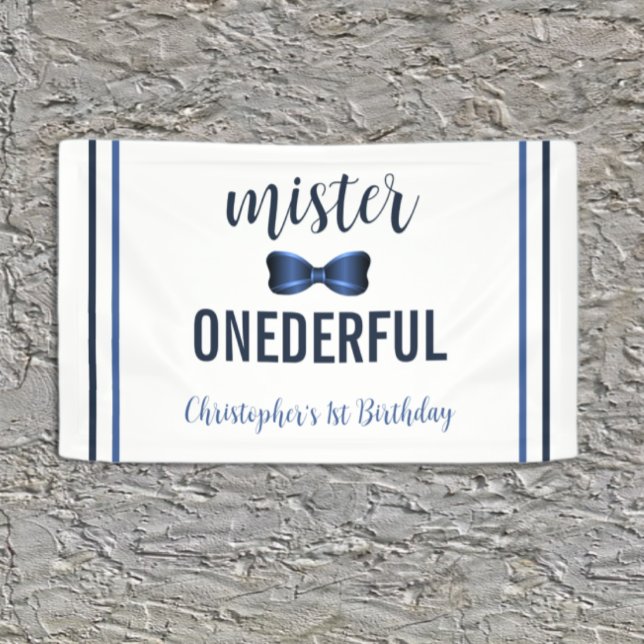 Banderoles Mister Onederful Noeud Papillon 1er Anniversaire (Créateur téléchargé)