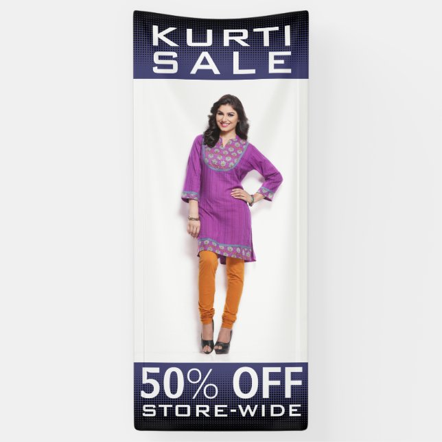 Banderoles Mode féminine indienne traditionnelle à Kurti (Vertical)