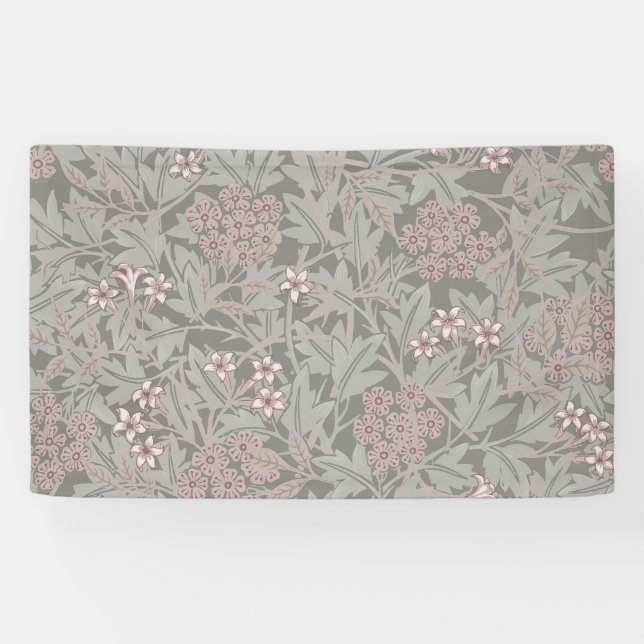 Banderoles Modèle de fleur de jasmin de William Morris (Horizontal)