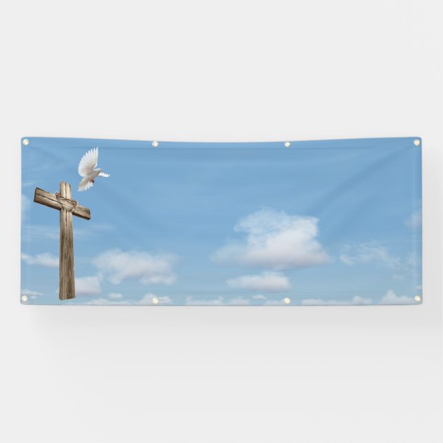 Banderoles modèle de l'église vierge de cross dove (Horizontal)