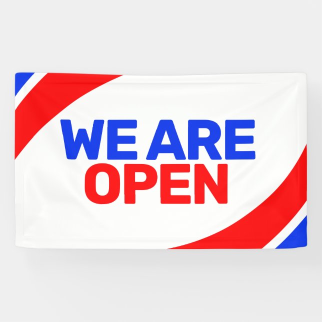 Banderoles modèle moderne nous sommes ouvert entreprise banni (Horizontal)
