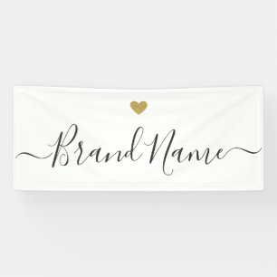 Banderoles Modern Gold Heart Nom du logo personnalisé de l'en