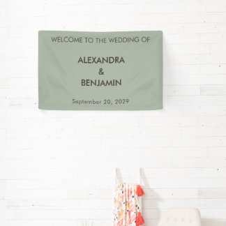 Banderoles Modern Minimalist Wedding | Sage Green