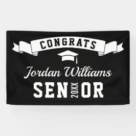 Banderoles Modern Simple Black White Graduation Party 2024