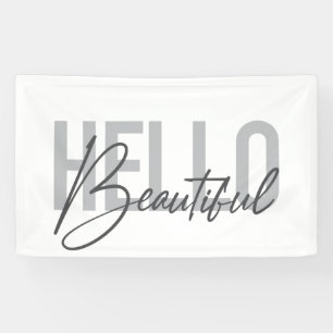 Banderoles Modern, simple, cool typography Hello Beautiful