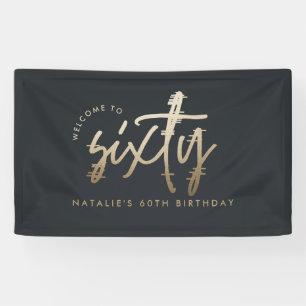 Banderoles Moderne 60e anniversaire simple style élégant scri