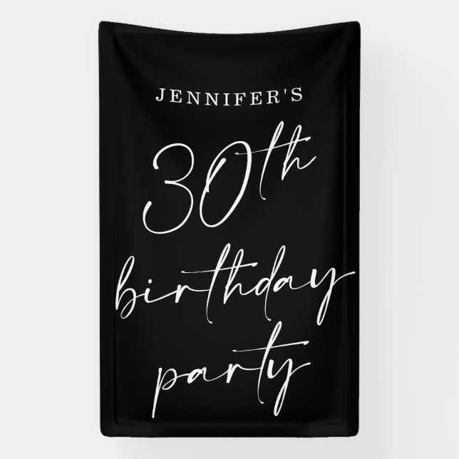Banderoles Moderne Chic Script trentième 30ème anniversaire f (Verticale)