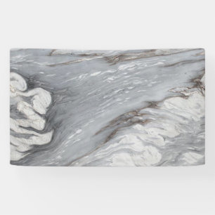 Banderoles moderne chic simple minimaliste marbre blanc gris