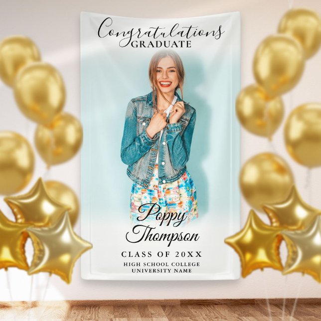 Banderoles Moderne Élégant Script Photo Graduation (Créateur téléchargé)