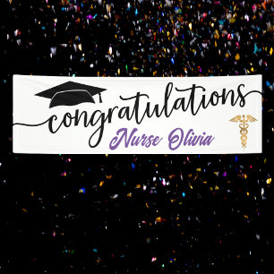 Banderoles Moderne Félicitations Diplôme Infirmière Médicale