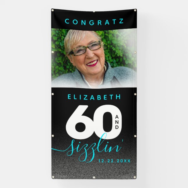 Banderoles Moderne Girly Ice Blue 60 et Sizzling (Verticale)