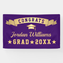 Banderoles Moderne Golden Purple Graduation Party 2024
