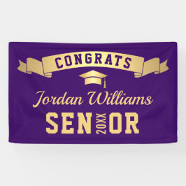 Banderoles Moderne Golden Purple Graduation Party 2024