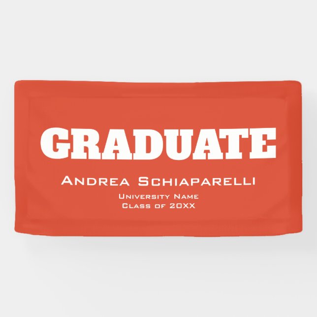 Banderoles Moderne Graduation Rouge et blanc à l'intérieur (Horizontal)