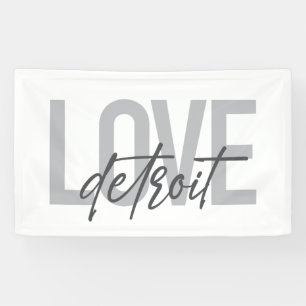 Banderoles Moderne, simple, cool, design urbain Amour Detroit