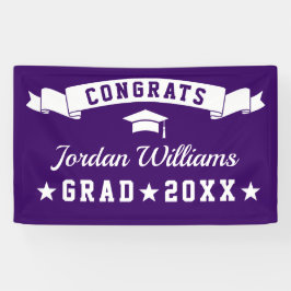 Banderoles Moderne Simple Purple Graduation Party 2024