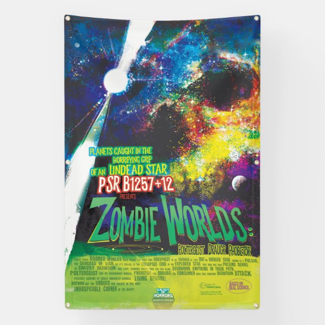 Banderoles Mondes Zombie Galaxie d'Halloween (Verticale)