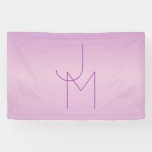 Banderoles Monogramme de chevauchement unique   Lavande douce