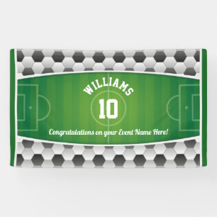 Banderoles Monogramme Football Soccer Field Ball Sport Green