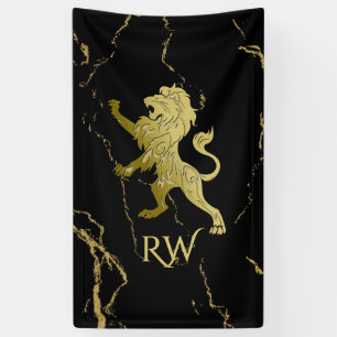 Banderoles Monogramme Lion Royal Doré
