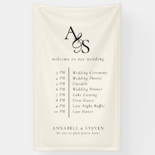 Banderoles Monogramme, Mariage, Bienvenue et ordre de l'événe