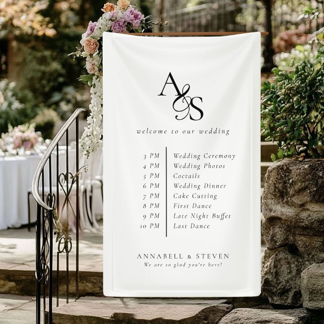 Banderoles Monogramme, Mariage, Bienvenue et ordre de l'événe (Monogram, Wedding, Welcome & Order of the Event Banner)