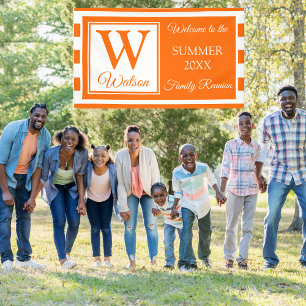 Banderoles Monogramme Orange Stripes Été Famille Réunion