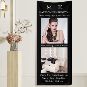 Banderoles Monogramme ou ajouter logo 2 Photo Business Black