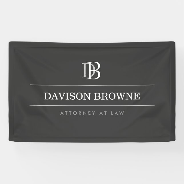 Banderoles Monogramme professionnel gris foncé (Horizontal)